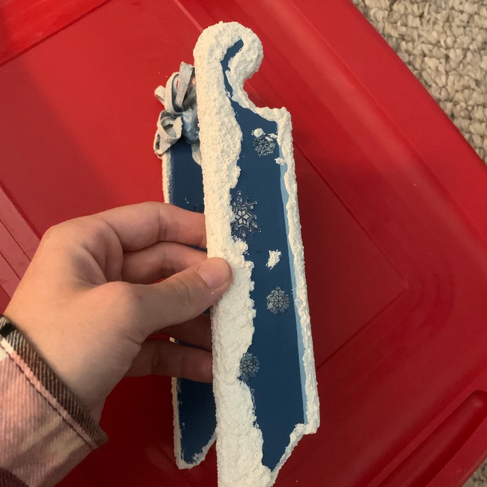 Handmade / hand painted snowman sled - Picture 4 of 4
